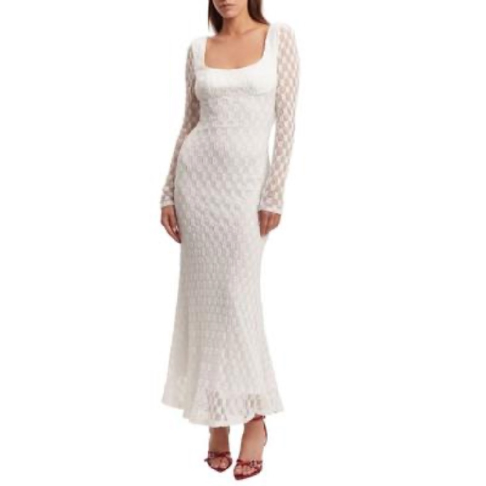 Bardot Women's Adoni Lace Long-Sleeve Midi Dress COLOR: WHITE